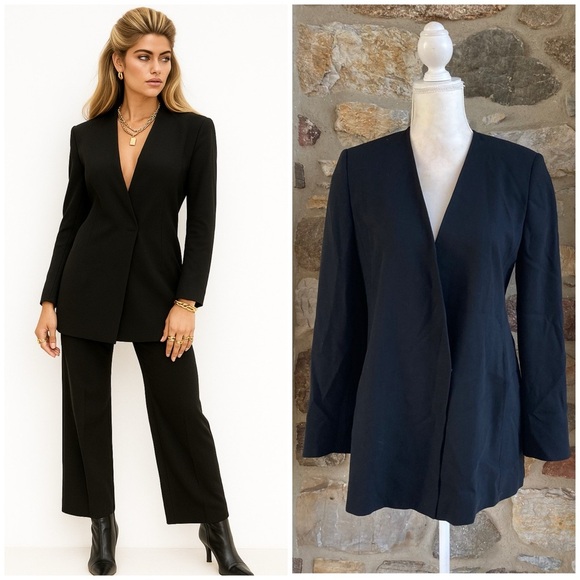 MaxMara Virgin Wool Single Breasted Open Blazer Jacket Womens 6 - Picture 1 of 13